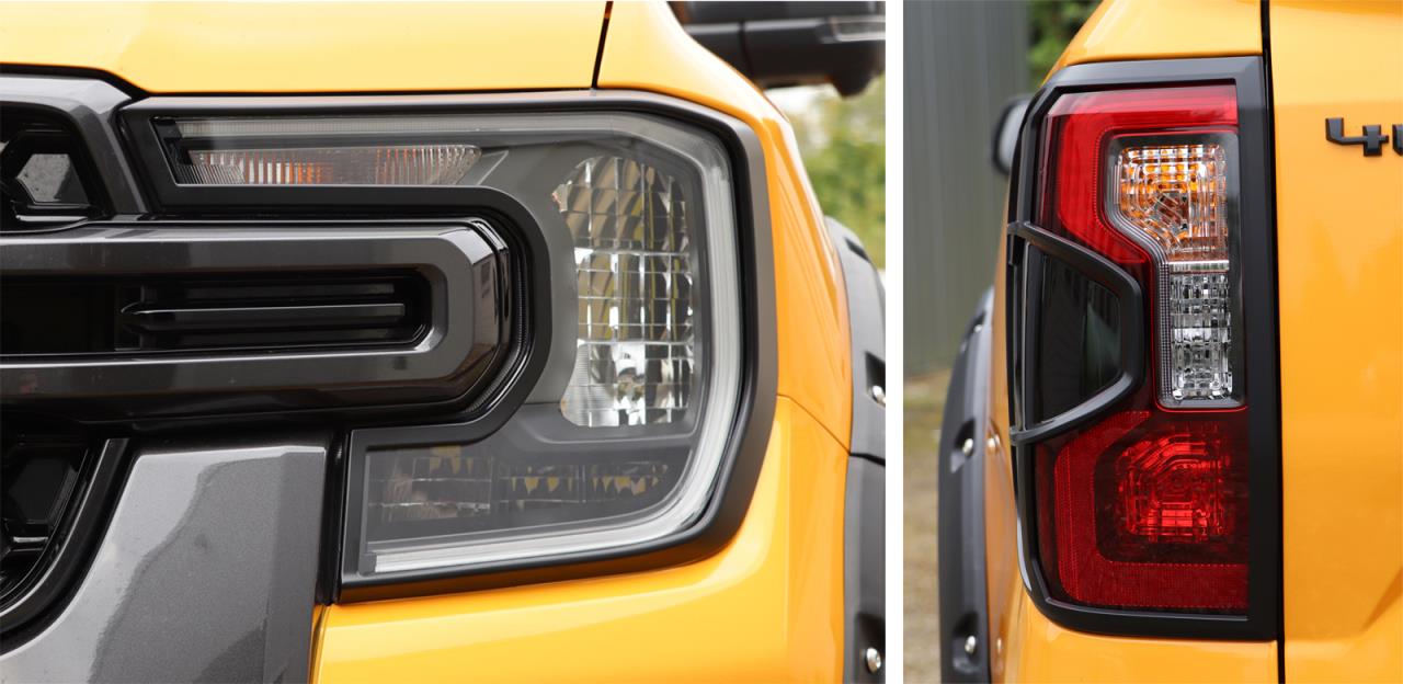Scheinwerferumrandung vorne+hinten (4 Stück) ABS Kunststoff passend für Ford Ranger (2023-) Limited & Wildtrak