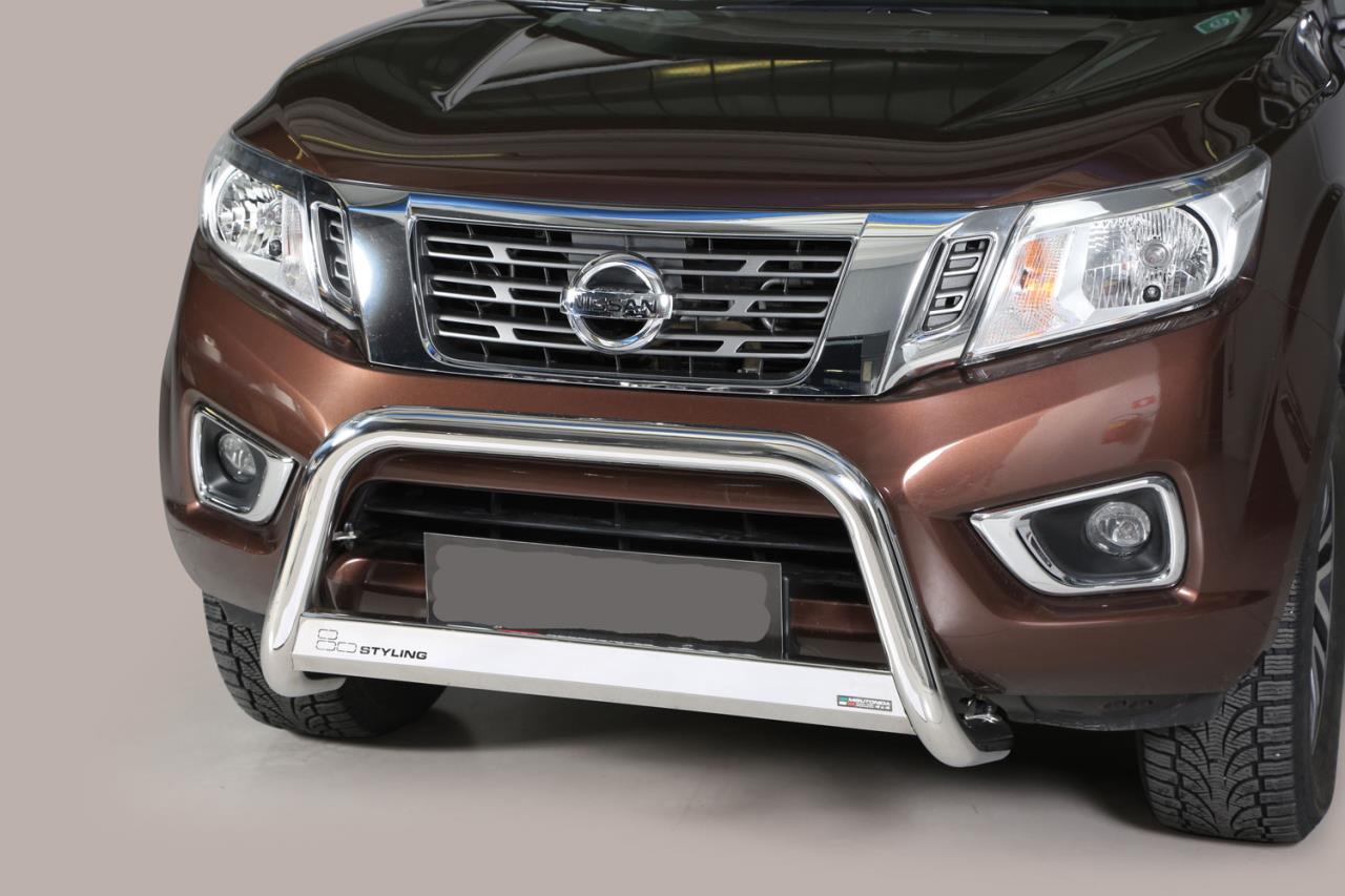 Edelstahl Frontschutzbügel Ø 63 mm passend für Nissan Navara D231 NP300 (2015-2021)