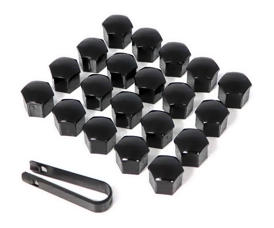 20 Stück Kappen schwarz für Radschrauben 21 mm