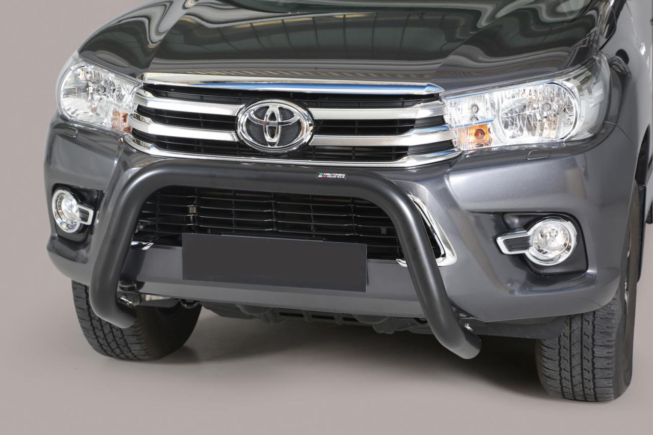 Schwarzer Frontschutzbügel Ø 76 mm passend für Toyota Hilux (2016-2020)