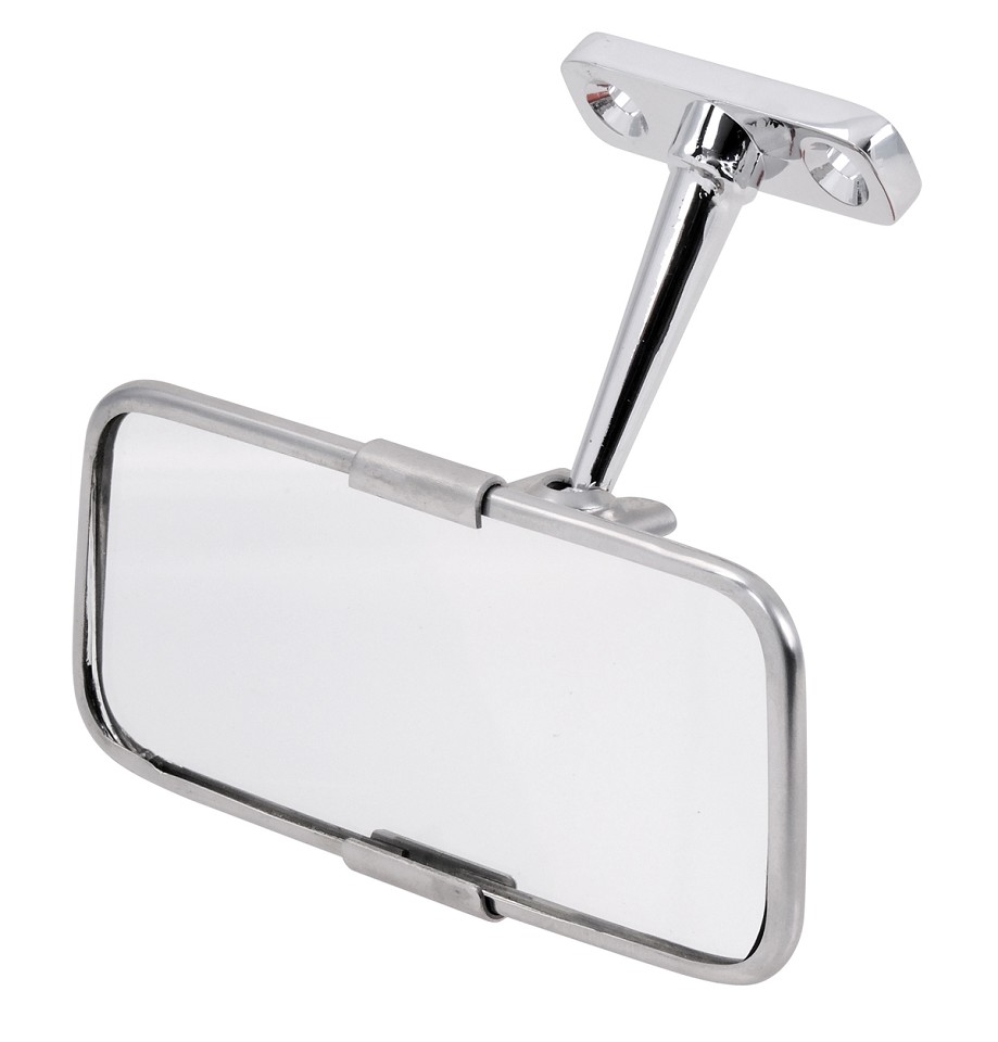 1x interior mirror 130 x 57 mm metal chrome plated