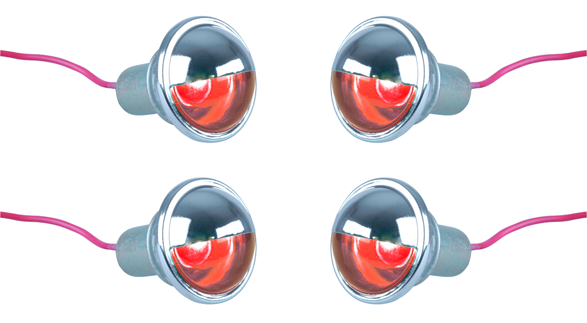 4x Einbauleuchte Innenraumleuchte 12 Volt - rot - ideal für LKW, Wohnmobil & Transporter