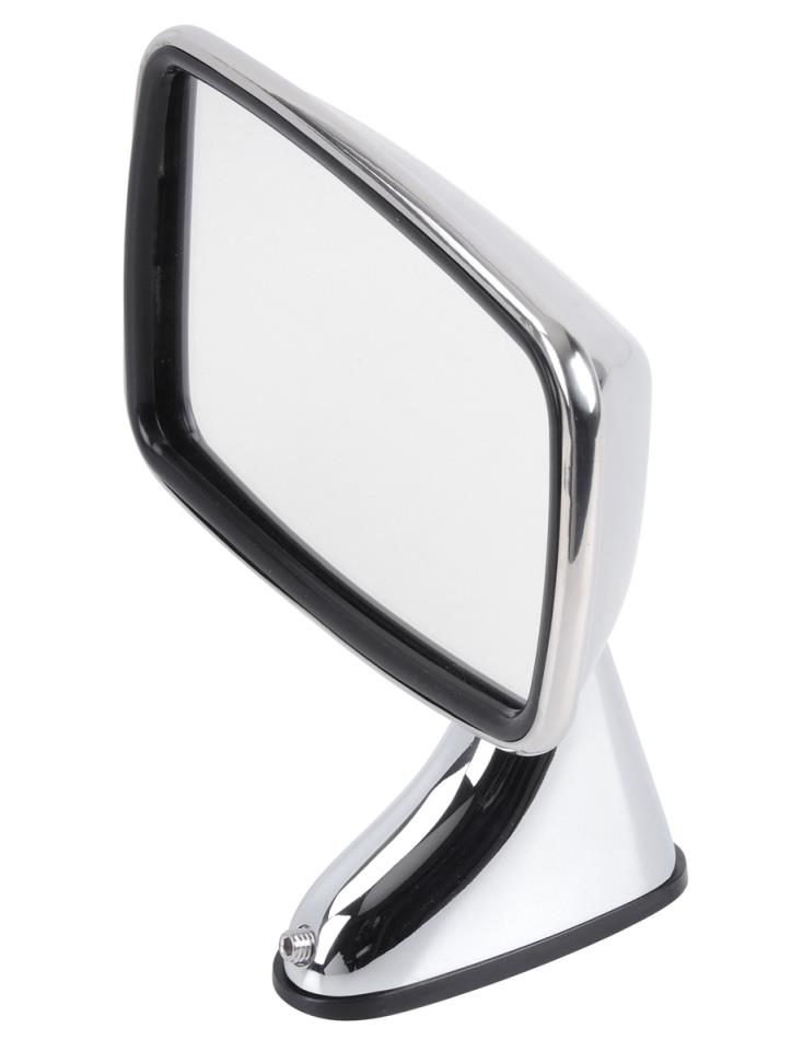 1x Mirror angular Ø 145 x 90 mm (driver side) metal chrome + stainless steel