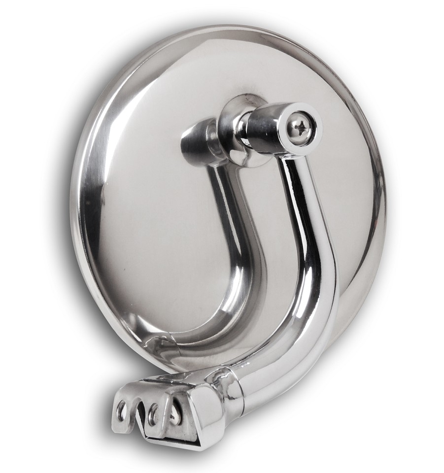 1x Side mirror "Oldstyle" Ø 100 mm metal chrome plated and stainless steel