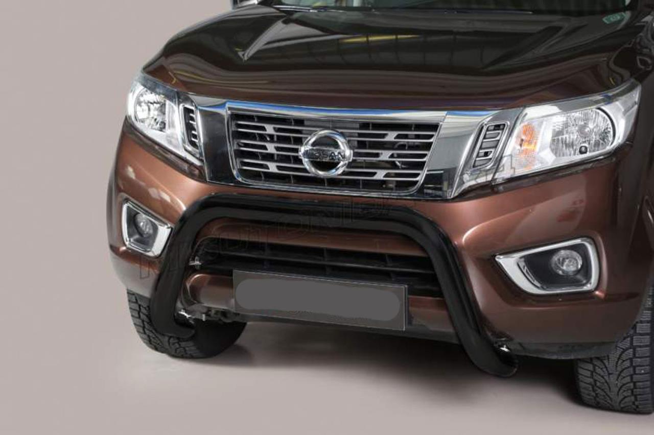 Schwarzer Frontschutzbügel Ø 76 mm passend für Nissan Navara NP300 D231 (2015-2021)